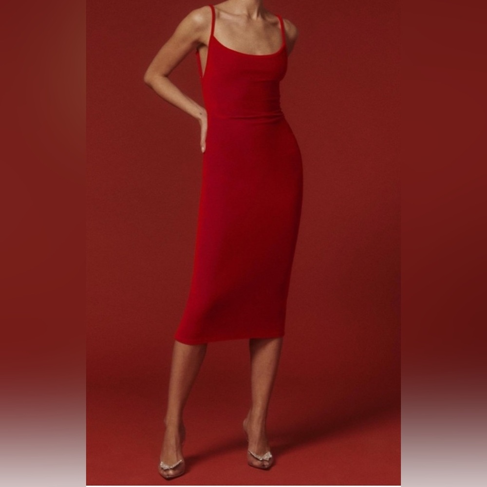 Reformation Merel Dress - Cherry Red - XS